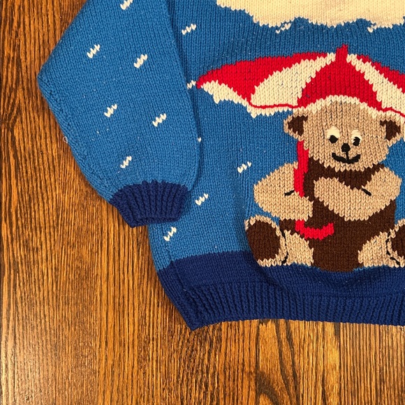 Vintage Homemade Hand Knit Teddy Bear Sweater - Picture 3 of 8